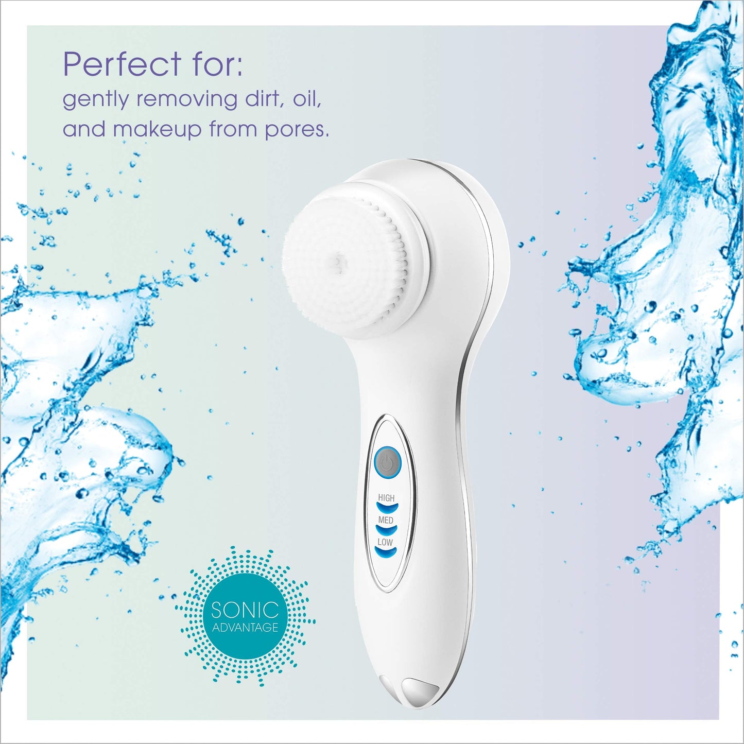True Glow by Conair Facial Brush - Waterproof + Rechargeable