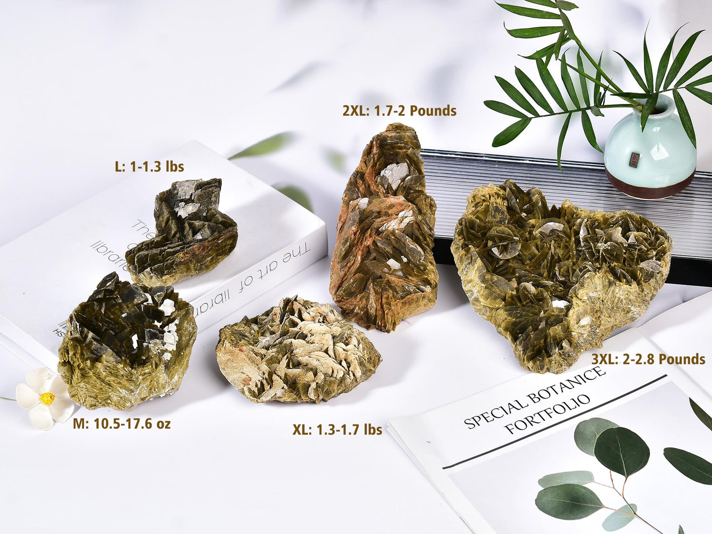 AMOYSTONE Unique Decorative Stone Ornaments Siderite Large Quartz Ore Specimen Indoor Healing Calming Effects for School Geography Classroom (1.3-1.7 Pounds with Rack)