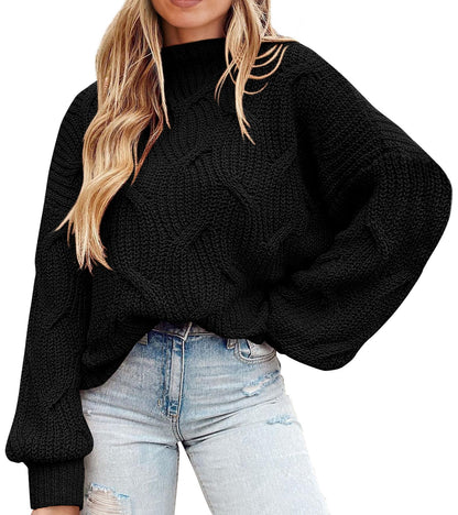 PRETTYGARDEN Women's Fall Oversized Pullover Sweaters Casual Crewneck Long Sleeve Chunky Cable Knit Tops Winter Clothing
