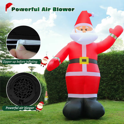 10FT Christmas Inflatables Santa Claus Outdoor Decoration, Giant Blow up Santa Claus with Built-in LED Lights, Classic Xmas Decor for Yard Garden Lawn Hall Plaza Mall Holiday Party, Inflates Quickly