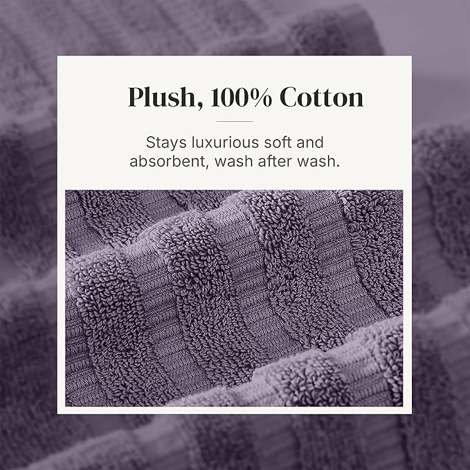 Modern Threads Organic Vines 6-Piece 100% Cotton Towel Set – Yarn Dyed Jacquard