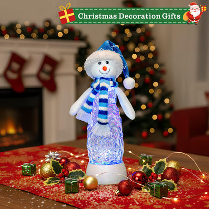 Christmas Snow Globe Lantern Indoor Decor Snowman Christmas with Music,6H Timer,USB Lined/Battery Operated Lighted Lantern for Christmas Festival Decoration Gifts