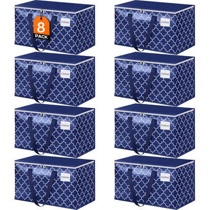 Fabspace Moving Bags, Extra Large Moving Supplies, Heavy Duty Storage Bags, Packing Bags with Reinforced Zippers & Handles, Collapsible Packing Boxes, Storage Totes for Moving, Packing, 88L, 8 Packs