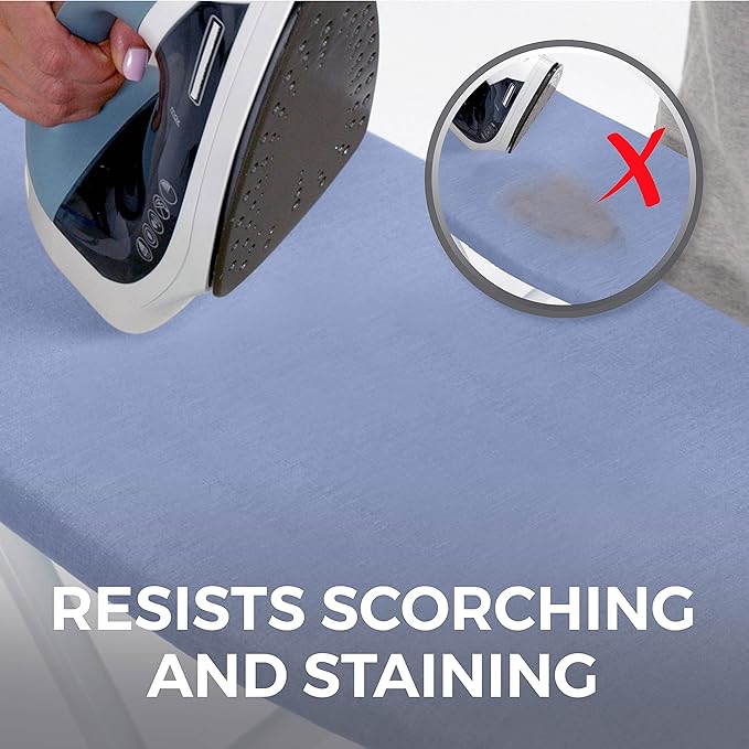 HOME GENIE Ironing Board Cover, Extra Thick Padding, Scorch Resistant Silicone