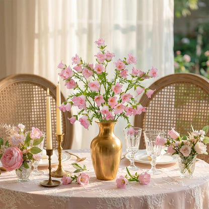 RSSGID 6 Pcs Artificial Flowers Lily of the Valley 26.8 Inch Long Stem Light Pink Faux Bell Flowers Realistic Campanula Spring Summer for Tall Vase Home Decor Wedding Centerpiece Garden Party Balcony