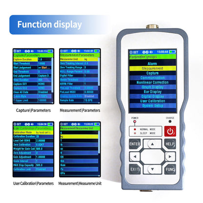 Digital Force Gauge with S Type Load Cell,Push Pull Gauge Dynamometer,Peak/Track Mode, ± 0.05% F.S Accuracy Input MV Signal Test G/kg/T/lb/oz/N/KN/Nm/Ncm/Pa/MPa/GPA/Psi/bar etc. (0-1T)