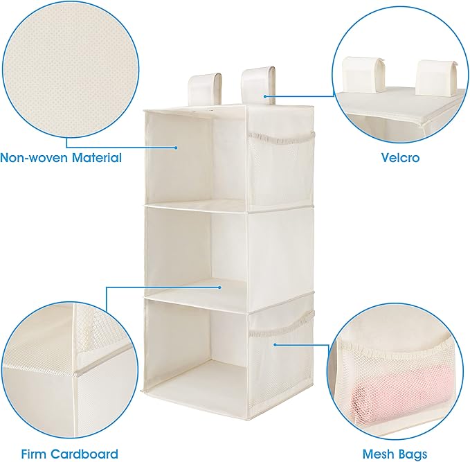 MAX Houser 3-Shelf Hanging Closet Organizer, Hanging Sweater Organizer