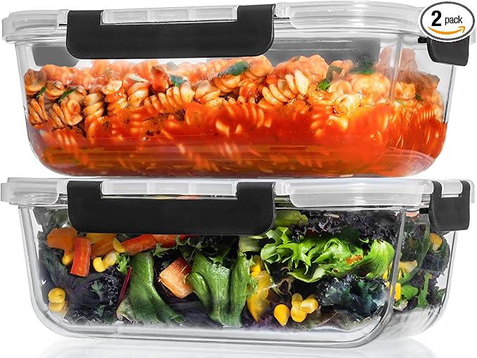 Razab 4 Pcs 1860ml / 63 Oz Large Glass Food Storage Containers