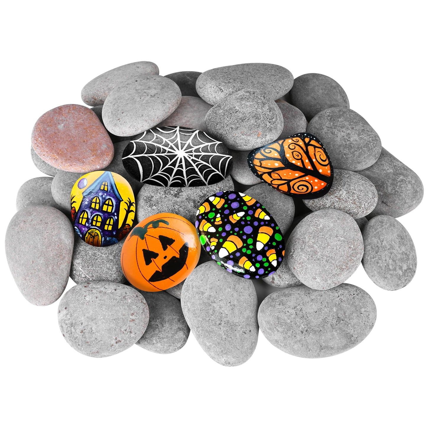 River Rocks for Painting 35 Pcs Large 2-3 Inch Flat Smooth Painting Stones Craft Rock to Paint for Kids Crafts Painting Bulk