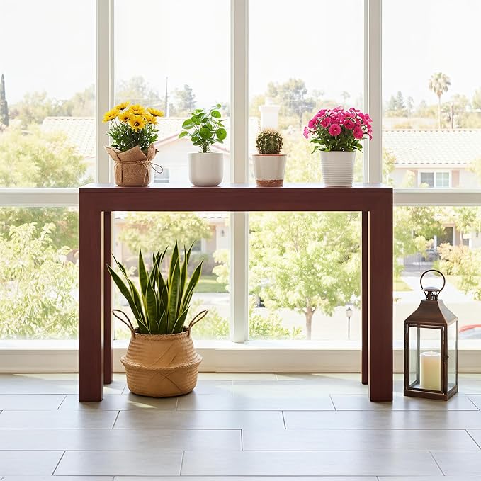 Plank+Beam Modern 46 Inch Console Table, Solid Pine Wood Entryway Table