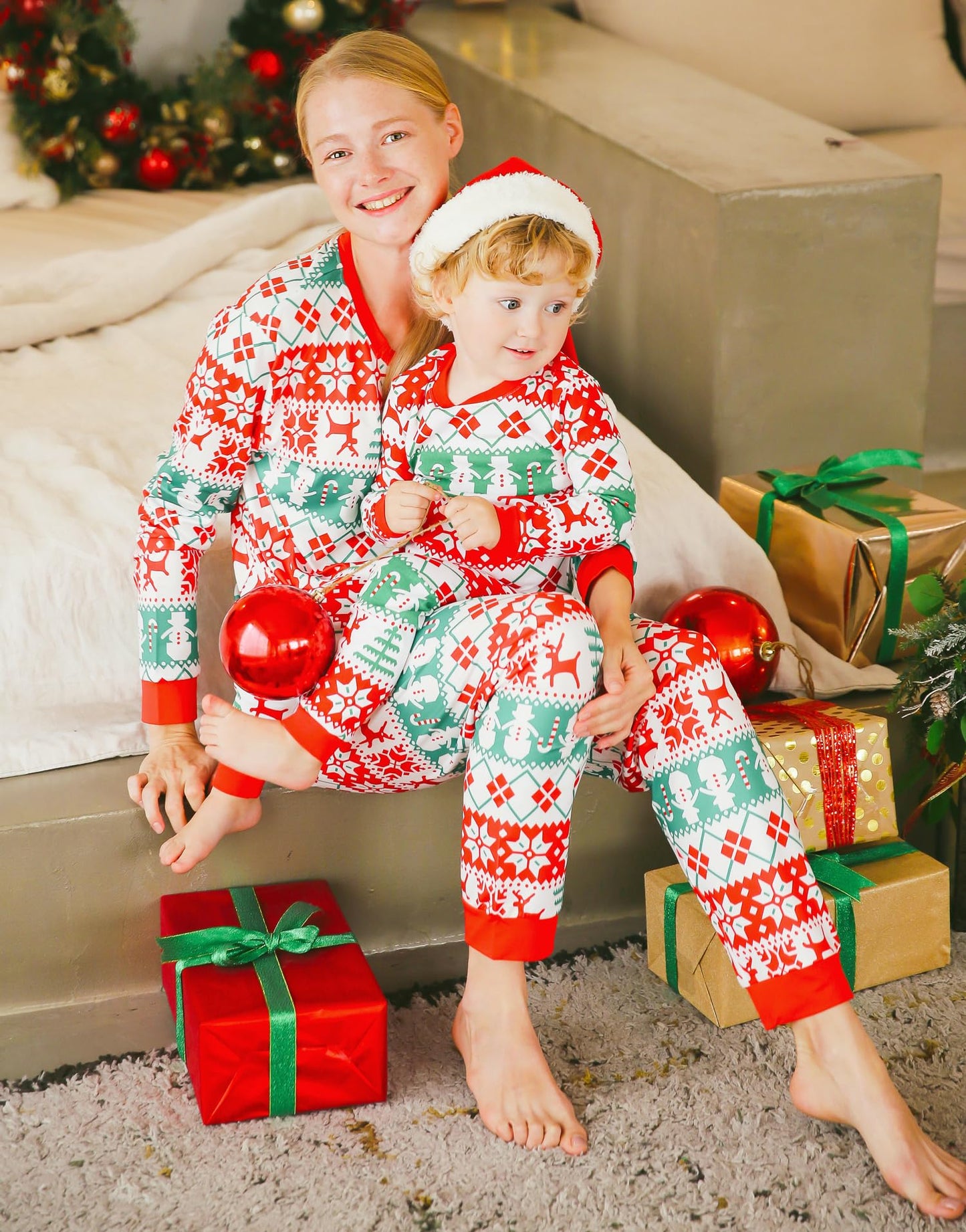 Vaenait Matching Christmas Pajamas For Family Xmas Pjs Holiday Matching Sets Snow Flower K'I'D S