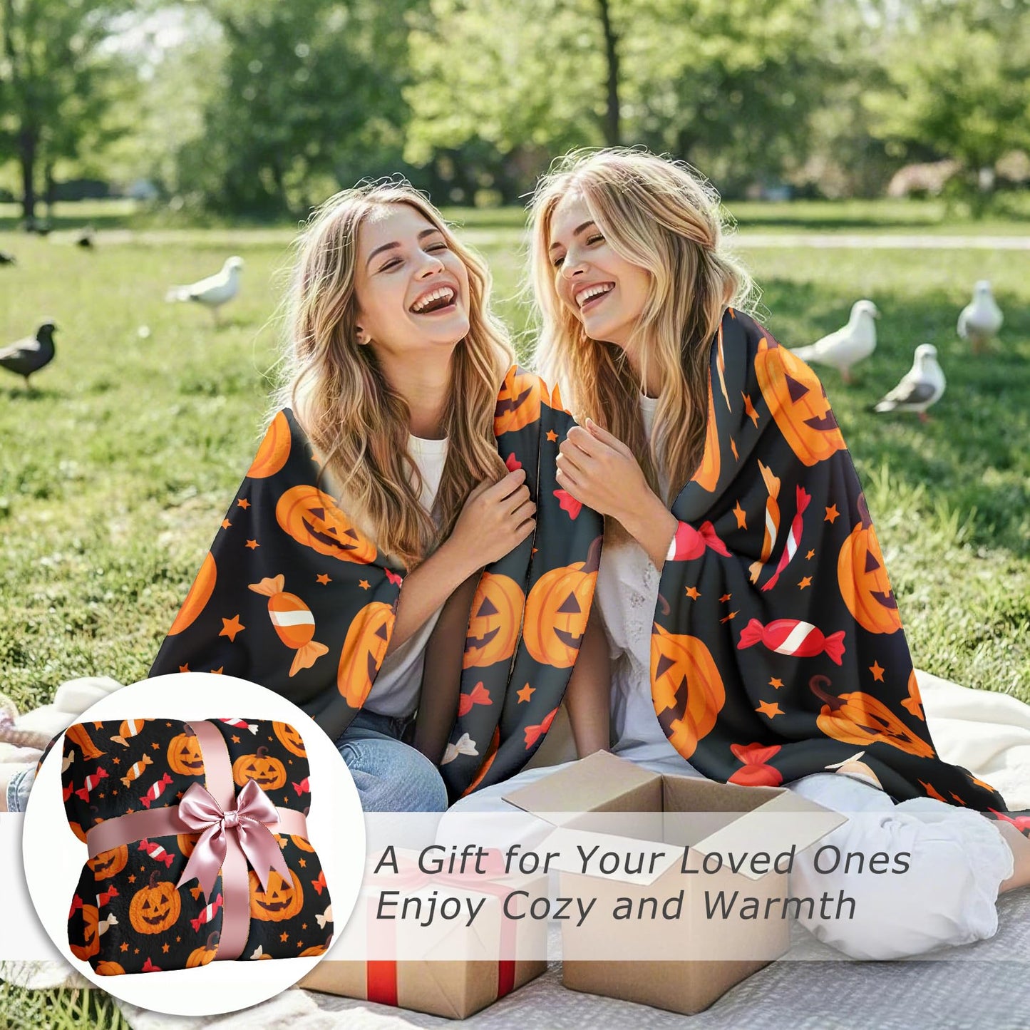 GEDAEUBA Halloween Blanket Pumpkin - Jack O Lantern Candy Fleece Blanket Throw, Soft Cozy Blankets & Throws for Couch, Bed, and Sofa, 50x60 inches