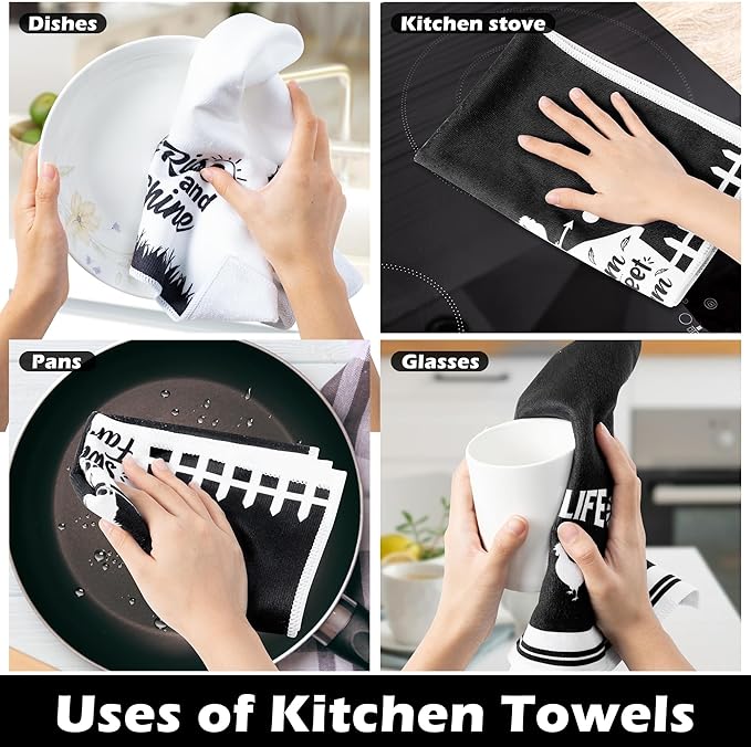 R HORSE Funny Chickens Kitchen Dish Towe