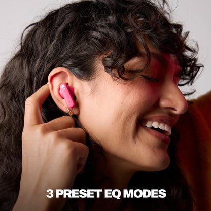 Skullcandy Smokin’ Buds Wireless Earbuds, Bluetooth Headphones, Noise Isolating Fit, Up to 20 Hours Battery, IPX4 Sweat and Water Resistant, Microphone for iPhone Android - Pink