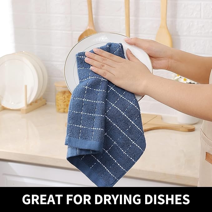 Homaxy 100% Cotton Terry Kitchen Dish Cloths, Ultra Soft and Absorbent Dish