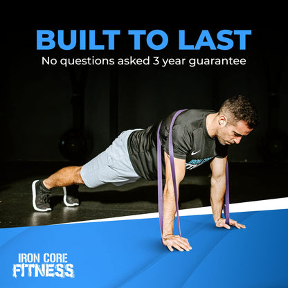 Pull Up Assistance Resistance Bands - Long Loop Power Bands for Men and Women - Strength Power Flexibility Training at Home & Gym - Ebooks & Workout Chart Included by Iron Core Fitness