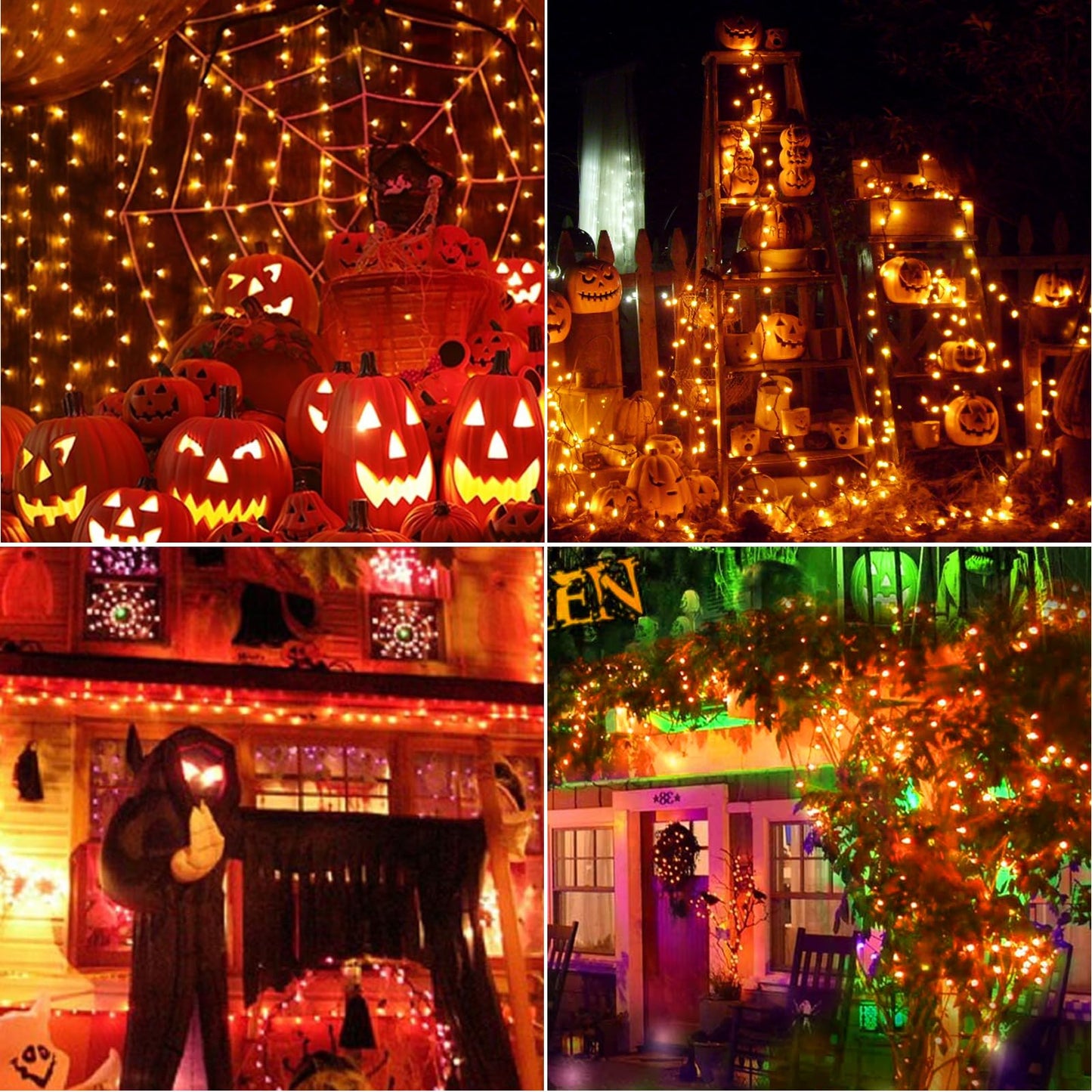 Romasaty C9 LED Orange Halloween Lights, 25FT Halloween C9 String Lights with 27 Orange LED Bulbs, Hanging Decoration Light for Outdoor Indoor Patio Home Party Garden Yard-Black Wire