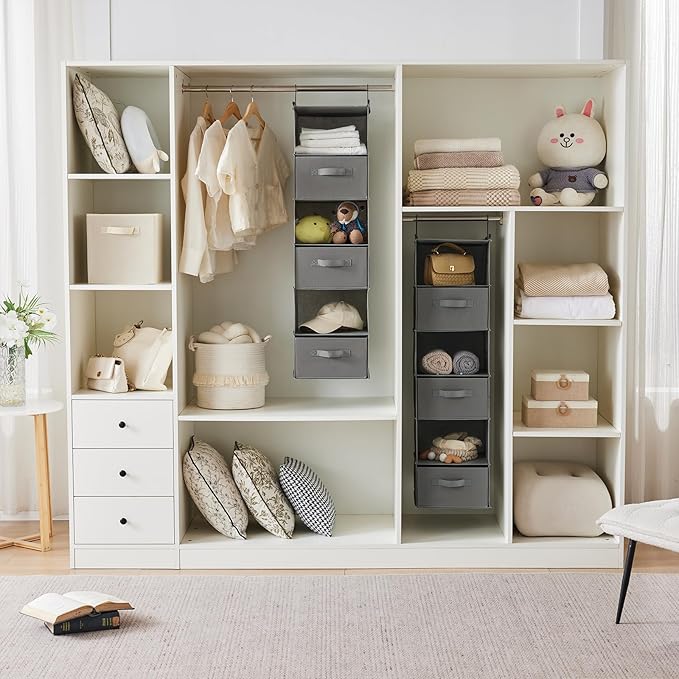 MAX Houser 6 Tier Shelf Hanging Closet Organizer, Closet Hanging Shelf