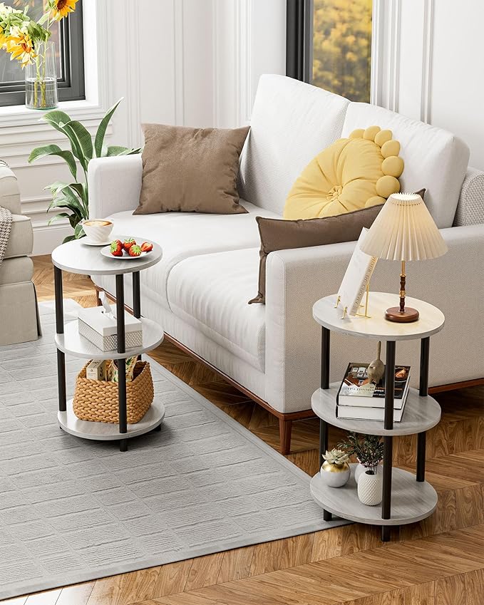 Round Pedestal End Table