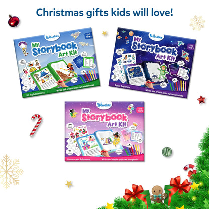 Skillmatics Storybook Art Kit - Create Adventure Stories, DIY Craft & Writing Kit with 300+ Stickers, Scrapbooking & Journal Activity, Christmas Gifts for Kids Ages 5, 6, 7, 8, 9, 10