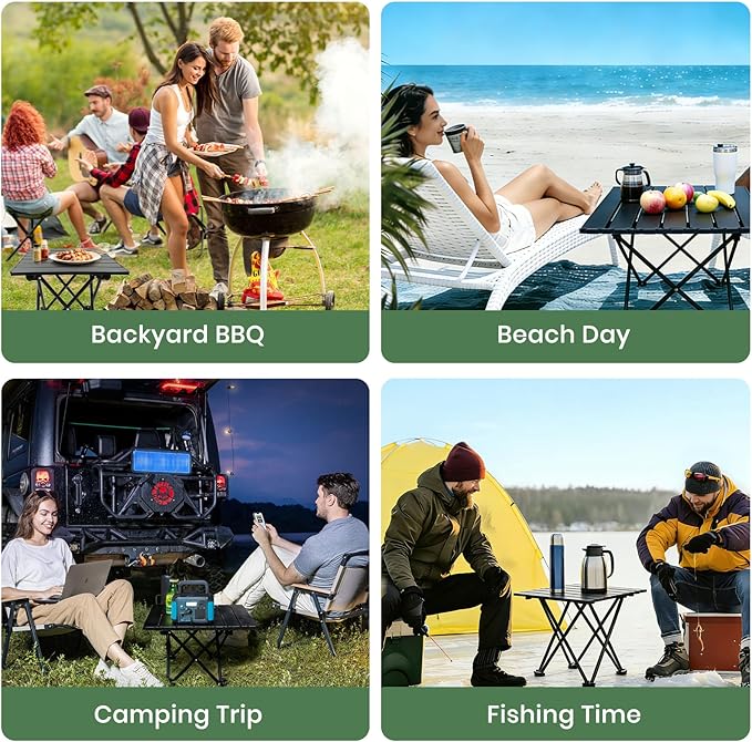 2 Pack Portable Camping Table Foldable, Ultralight Small Folding Beach Table