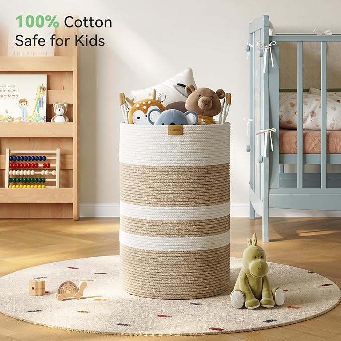 75L Striped Laundry Hamper