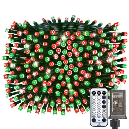 Minetom Red & Green Christmas Lights, 66ft 200 LED Outdoor Christmas Lights Connectable, 8 Modes Mini String Lights Plug-in Mini Xmas Tree Lights with Timer for Outside Garden Party Decor