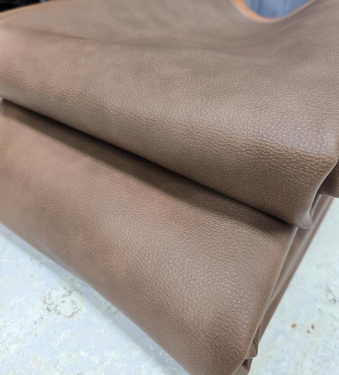 Walnut Brown Soft Faux Leather Fabric PU Peta Approved Vegan Leather Sheet by