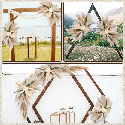 36-38" Large Pampas & Eucalyptus Wall Decor, DIY Artificial Roses & Natural Dried Boho Hanging Flowers for Wall, Mirror, Wedding Arch, Entryway Decor, Gift, Requires Assembly & Easy Install