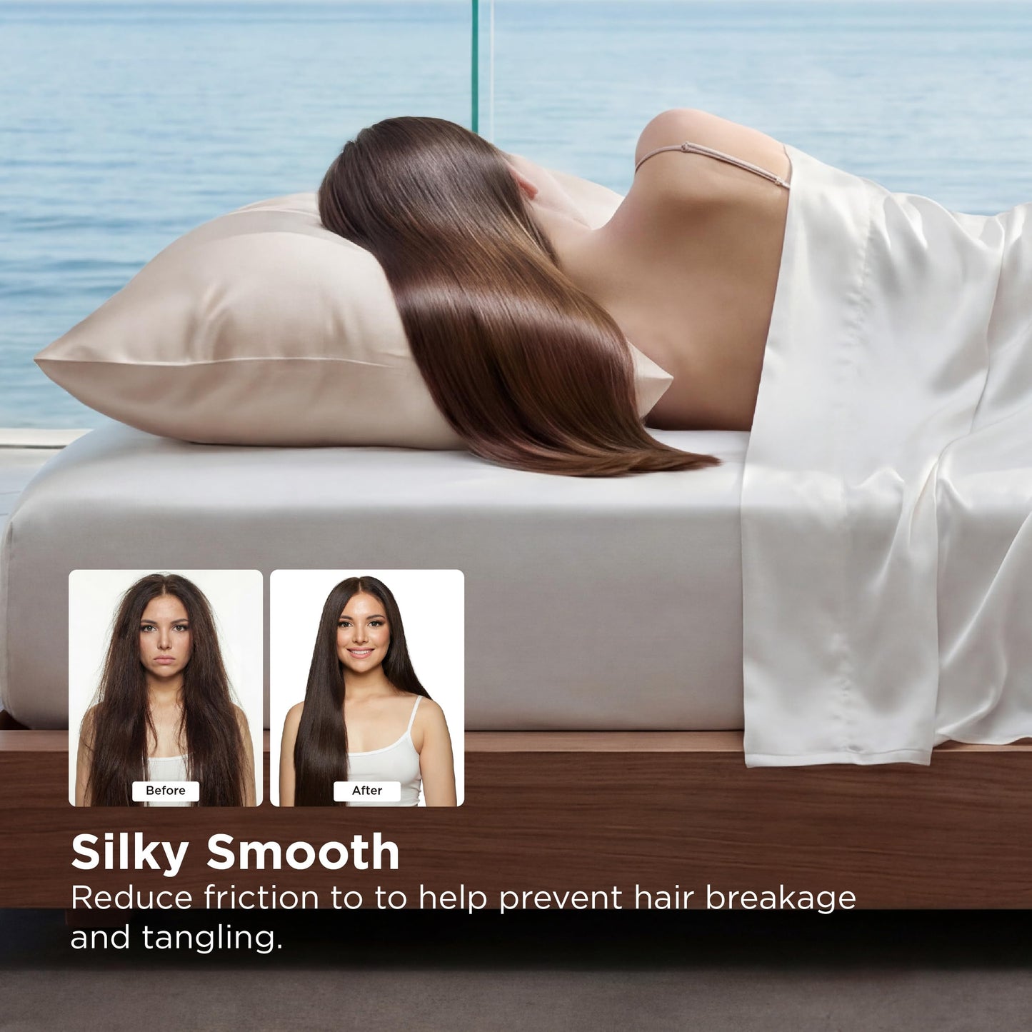Bedsure Cooling Comforter Bundle Cooling Pillow Cases for Hot Sleepers with Dual-Sided Cool Tech, 2 Pack HA & Ceramides Infused Silky Cooling Pillowcases Soft for Skin Hair, Green & Beige, Queen Size