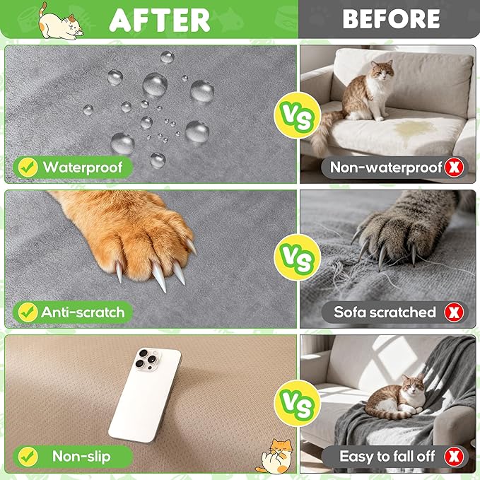 Couch Cover, Cat Scratch Resistant Sofa Cover, Waterproof Sofa Cover, Heavy