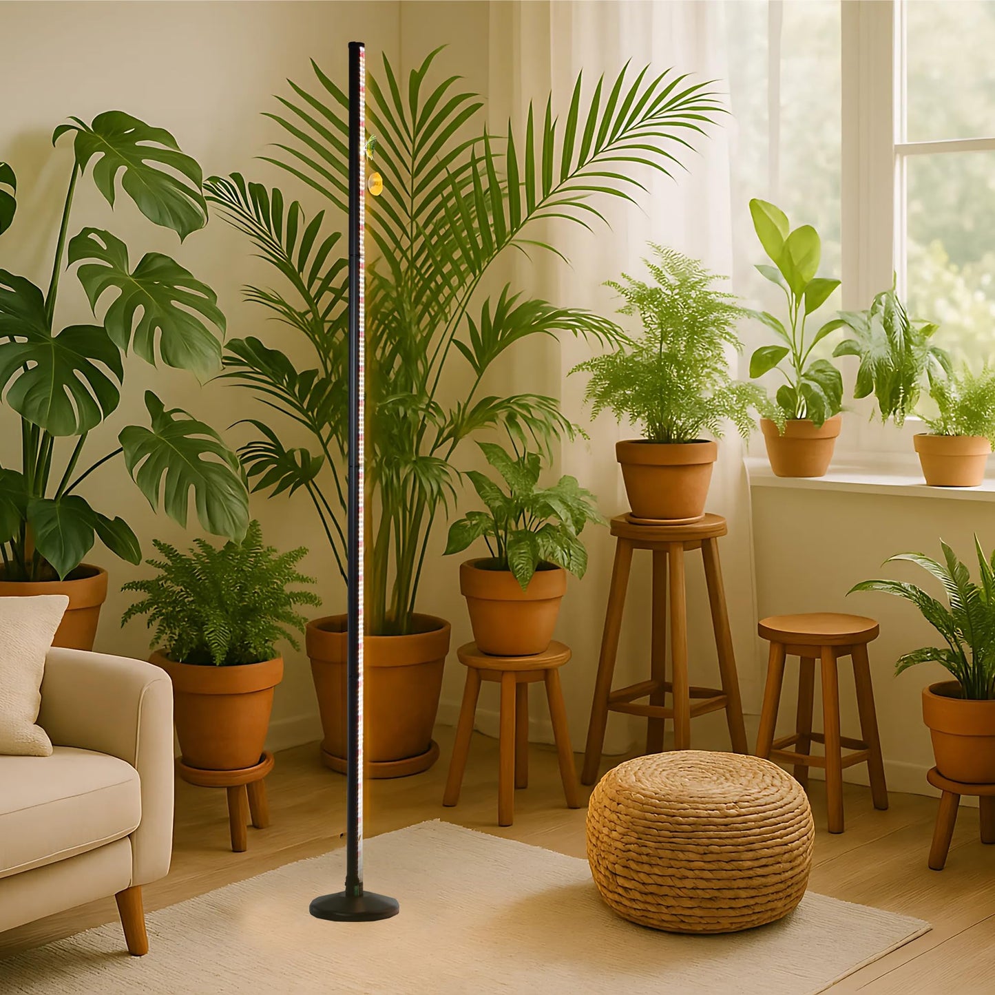 Oizuon Plant Grow Lights Indoor – 64.5'' Tall Full Spectrum Plant Growing Lamps with 660nm, 3000K & 6000K LEDs, 36W Grow Lights for Indoor Plants with Dual Auto Timer (4H/8H/12H) & Remote Control