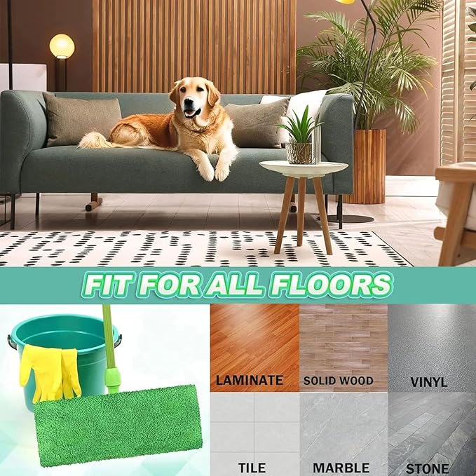 6-Pack Reusable Coral Fleece Mop Pads Washable Wet Mopping Cloths and Dry