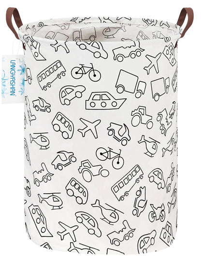 LANGYASHAN Laundry Hamper Collapsible Kids Storage Basket Waterproof Fabric Toy Clothes Organizer Bin for Children Bedroom Bathroom (Vehicle)