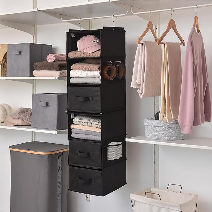 GRANNY SAYS 6-Shelf Hanging Closet Organizers and Storage, Separable to 2 Pack