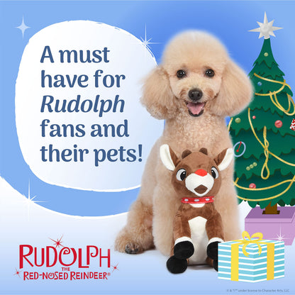 Rudolph The Red-Nosed Reindeer Toys for Dogs - 9" Plush Rudolph Squeaker Dog Toy, Chew Dog Toys - Holiday Toys for Pets, Christmas Dog Toys, Rudolph Dog Toy, Dog Toys for Christmas