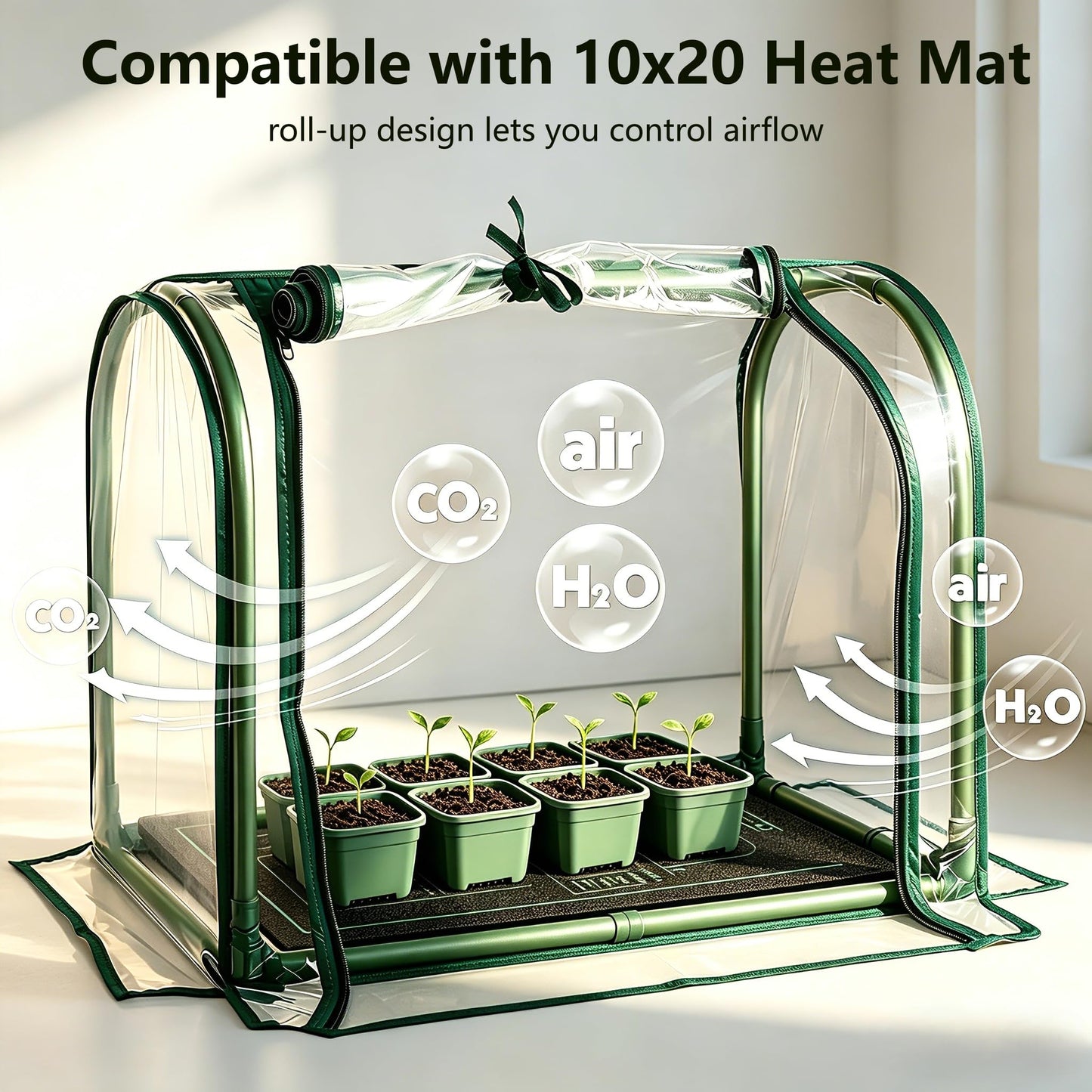 Mini Indoor Greenhouse Tabletop Garden Nursery Plant Cover Tent Humidity Domes for Home Gardening Germination and Seedling Propagation - 23x12x16.5 Inches