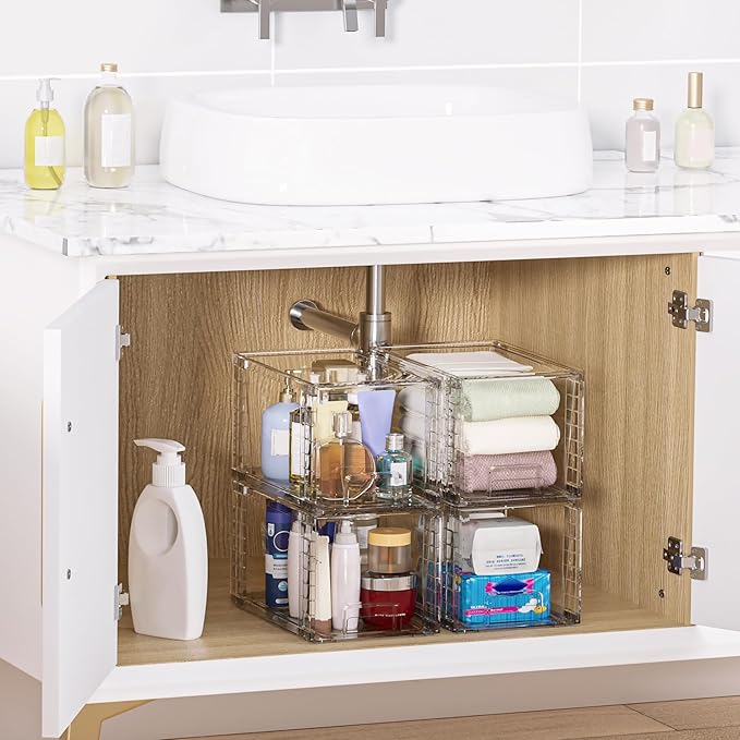 Vtopmart 2 Pack Large Stackable Storage Drawers, Easily Assemble