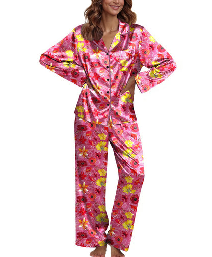 Ekouaer Pajamas For Women Set Silk Pjs 2 Piece Satin Sleepwear Long Sleeve Button Down Lounge Sets With Pant