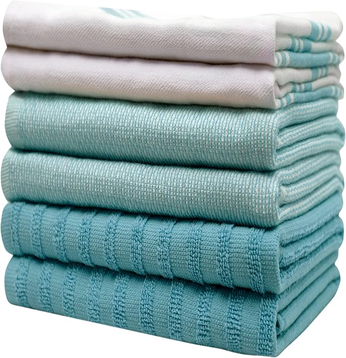 Premium Kitchen Towels | Large Cotton Dish Towels | Flat & Terry Highly