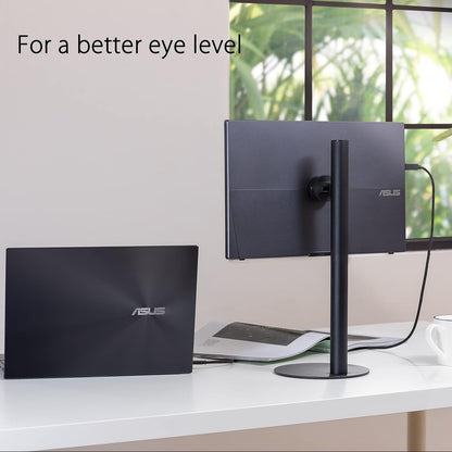 ASUS ZenScreen Stand MTS02D - Ergonomic Stand for Portable Monitors, Tilt, Pivot, Height adjustments, 1/4” Tripod Socket Compatible, Work from Home Setup, Home Office,Black