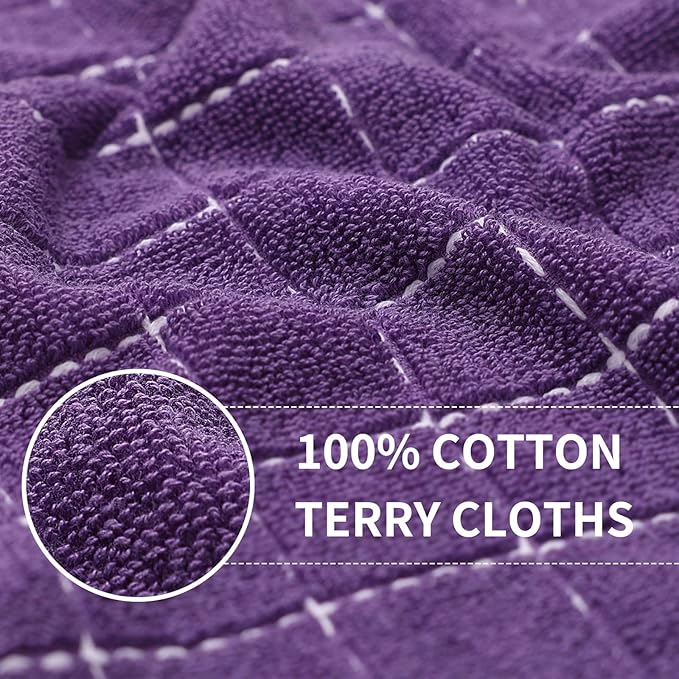 Homaxy 100% Cotton Terry Kitchen Towels, Checkered Designed, Soft and Super