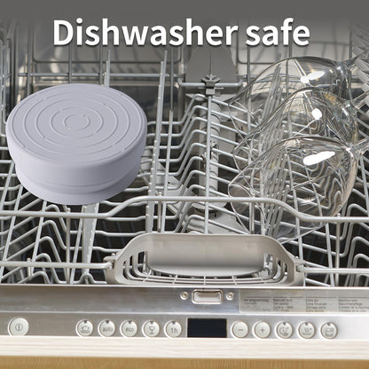 SLSON Spill Proof Dog Water Bowl for Cars,Collapsible No Splash Dog Travel Bowls Integrated Molding Portable Pet Bowl for Vehicle Road Trip Truck,RV,SUV,Boat Accessories (Cold Grey)