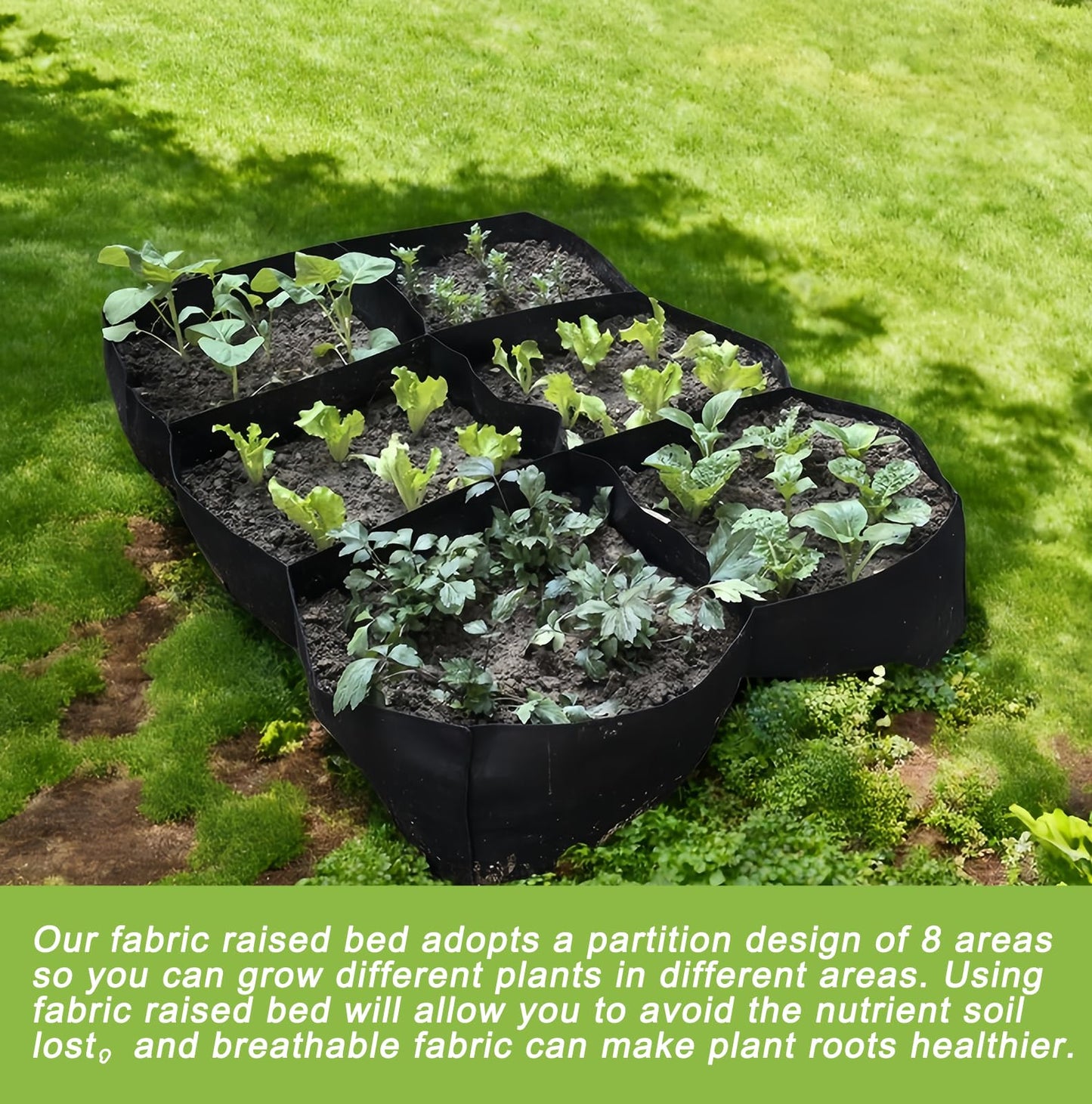 Linksandt Grow Bags, Fabric Raised Garden Bed for Vegetable Herbs Gardening, 57 Gallon Fabric Planting Bags Pots Indoor Outdoor, 4x2x1ft