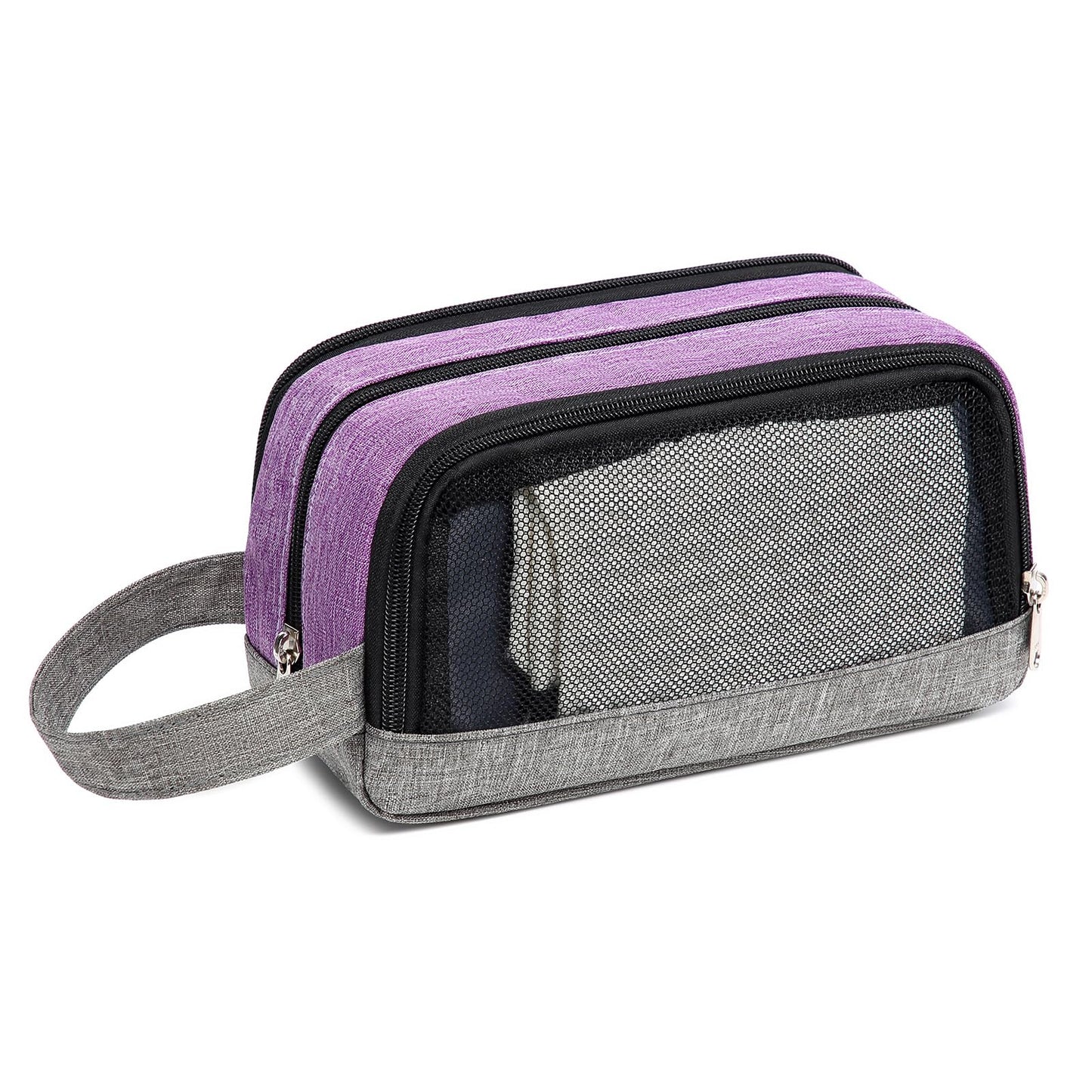 Yeiotsy Men's Travel Toiletry Bag – Color Clash Dopp Kit with Mesh Pockets, Durable Shaving Organizer for Gym, Camping & Weekend Trips (Purple)