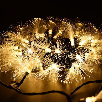 YOLIGHT 33FT Fiber Optic Fairy Lights 60 LED Starburst Firework String Lights Green Wire Christmas Lights for Indoor Outdoor Wedding, Christmas Tree, Garden, Patio, Party Decoration (Warm White)