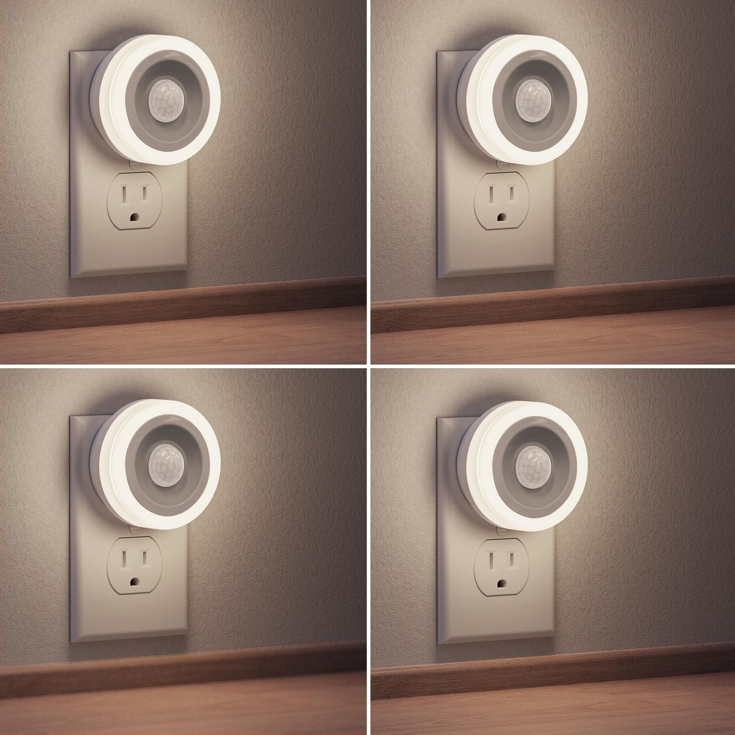 Briignite Motion Sensor Night Light, 4 Pack, Night Lights Plug into Wall, Auto On/Off Motion Activation Nightlight, Energy-Saving 0.6W LED, Daylight White, Ideal for Kids, Bedroom, Bathroom