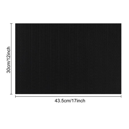 Myir JUN Placemats Set of 8, Vinyl Woven Placemats Place Mats Indoor Set of 8 Washable Table Mats Non-Slip Place mats for Dining Table (Black, Set of 8)