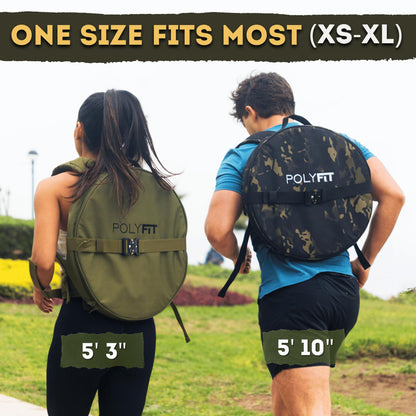 Polyfit PL8 Backpack for Olympic Weight Plates - Weighted Backpack for Strength Training, Rucking, and Gym Workouts - BLACK CAMO