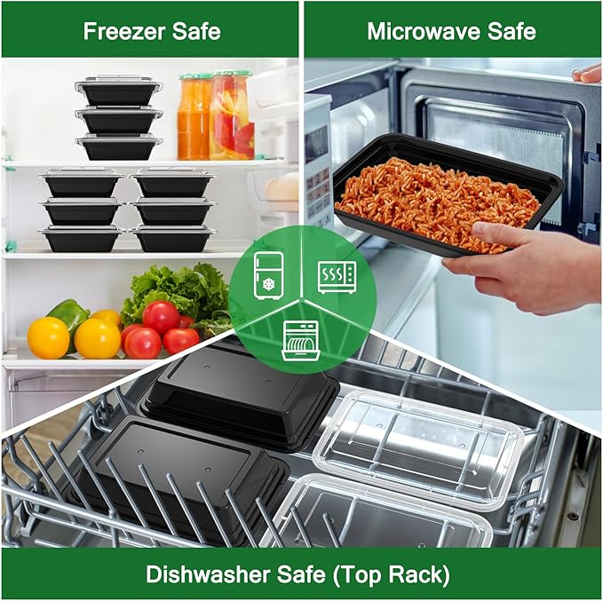 50 Pack 28 oz Meal Prep Containers Reusable